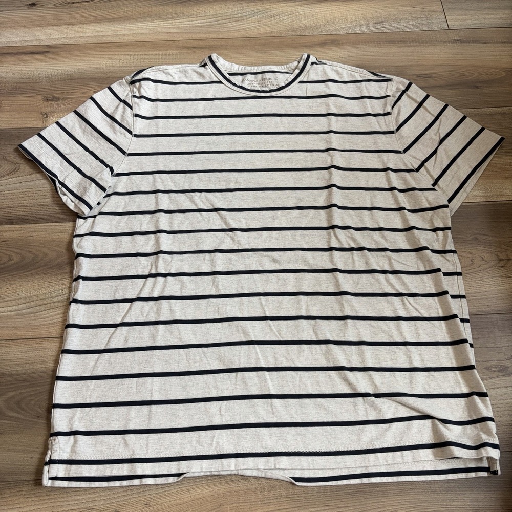 Banana Republic Authentic Tee T Shirt Mens XL Striped 100% Supima Cotton